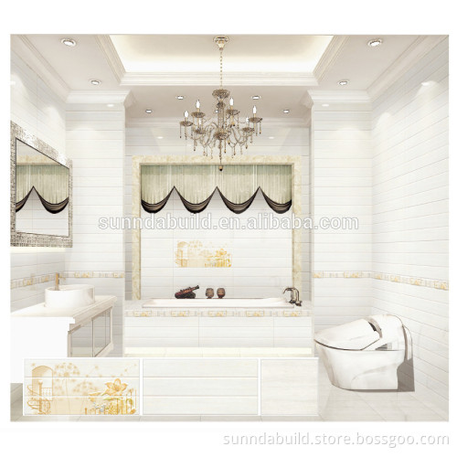 Mirror Tile 3D Inkjet Printing Ceramic Tile 300*600 Matching Floor Tile marble desgins